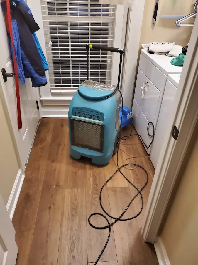 Commercial dehumidifier deployed for Flood Damage Cleanup in Olympia Heights
